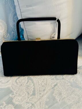 Vintage Black Clutch with Top Handle